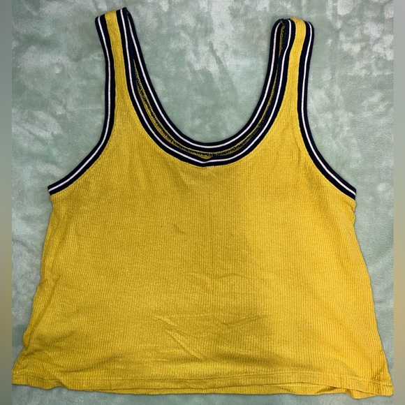 Yellow Ribbed Crop Tank - Picture 3 of 3